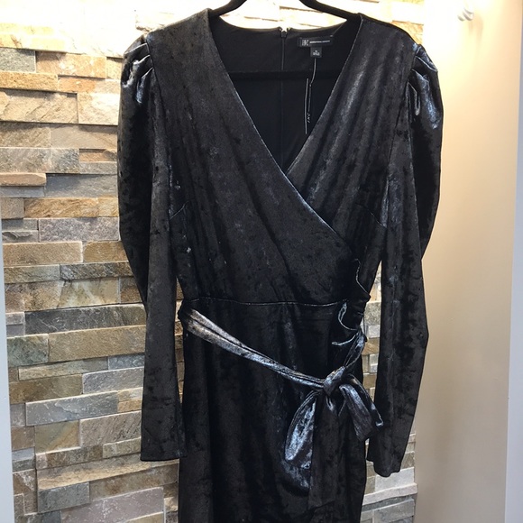 Inc Puff-Sleeve Velvet Wrap Dress - Picture 4 of 15